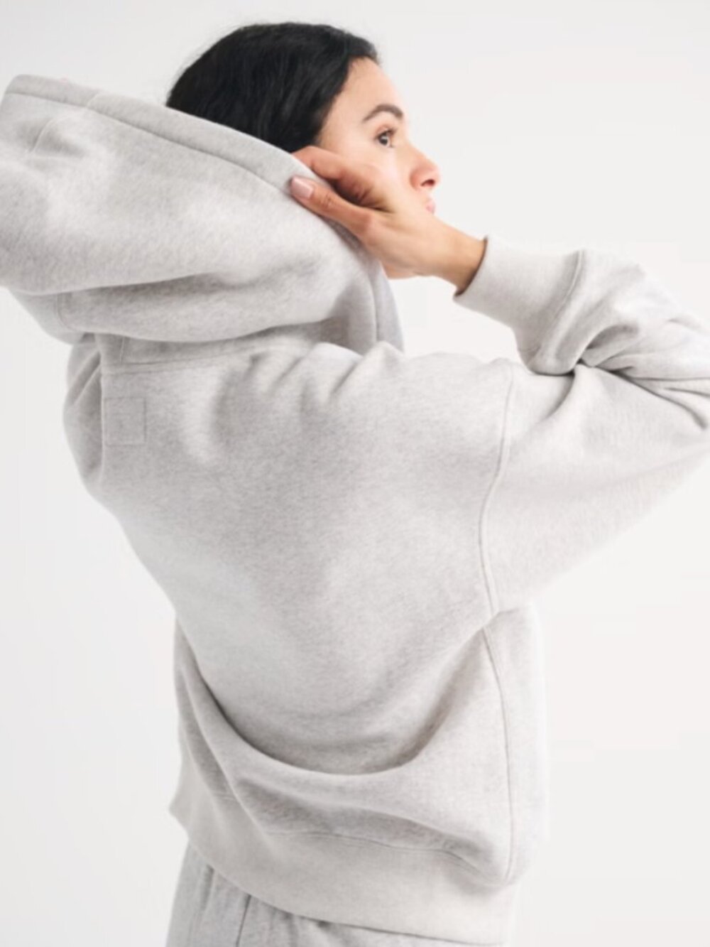 Abercrombie Light Gray Sunday Hooded Full-Zip Size Medium - Picture 2 of 8